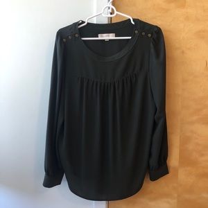 LOFT forest green blouse